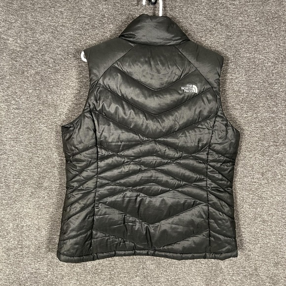 The North Face Vest Womens XL Gray 550 Down Quilted Puffer Insulated Full Zip - Picture 8 of 9